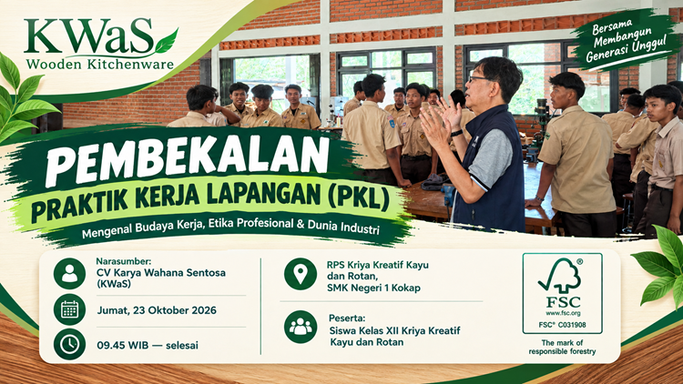 KWaS Wooden Kitchenware Berikan Pembekalan PKL di SMK Negeri 1 Kokap